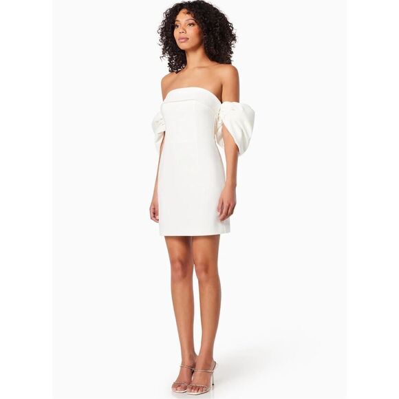 ELLIATT Andria Mini Dress in Ivory  - Bridal Bachelorette Dress size XS NWT$295 - Picture 4 of 15